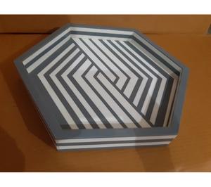 Plateau de service rectangulaire moderne de luxe en résine noire et blanche, plat de vanité pour bijoux et bibelots, décoration de salle de bain, plateau vintage en résine - Product Image 3