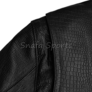 เสื้อแจ็คเก็ตหนังแท้สำหรับผู้หญิง ดีไซน์ซิป แบบขายส่ง สีดำ สไตล์ไบค์เกอร์ สำหรับขี่มอเตอร์ไซค์ พร้อมโลโก้แบบกำหนดเองได้ - Product Image 6