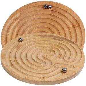 Handmade Wooden Labyrinth Maze Ball Game Board Montessori Brain Teaser <b>Puzzle</b> Educational Board Game Toy for Kids and Adults - Product Image 6
