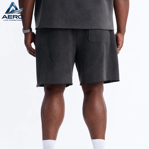 Shorts en molleton de coton légers pour homme, design unique, couleur grise, légers, faciles à porter, nouvelle tendance, coupe confortable avec poche latérale - Product Image 5