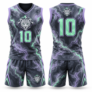 Conjunto de Uniforme de Baloncesto Recreativo: Camiseta y Pantalones Cortos con Paneles Laterales, Costuras Duraderas, Corte Cómodo, Patrón Textil para Juegos Escolares - Product Image 3