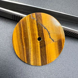 Cadran de montre automatique en pierre naturelle œil de tigre, taille 28,50 mm, épaisseur 1 mm, disque rond, accessoires de montre - Product Image 1