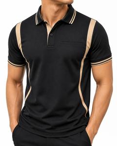 Chemise Homme Personnalisable à Manches Courtes en Polyester/Coton Lavé, Respirante, Tricotée, Couleur Unie, Coupe Décontractée, avec Poche, Coupe Basse - Product Image 2
