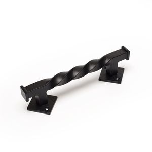 Manija de puerta de metal trenzado negro de estilo rústico, resistente, para puertas, ventanas y portones, estilo vintage. - Product Image 1
