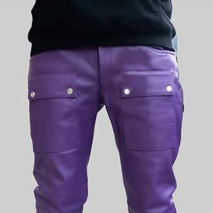 Pantalones de Cuero para Hombre de Alta Calidad al Mejor Precio, Corte Recto, Cintura Media, Tela de Lona Transpirable, Color Negro - Product Image 2