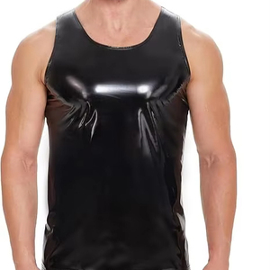 เสื้อกล้ามหนังเทียมผู้ชาย เสื้อกล้ามผ้าฝ้ายโอเวอร์ไซส์ เสื้อกล้ามฟิตเนสออกกำลังกายผู้ชาย เสื้อกล้ามฤดูร้อนแห้งเร็ว สไตล์ลำลอง ขายส่ง - Product Image 1