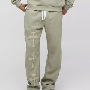 High Quality Custom Eco-Friendly Winter <b>Tech</b> Fleece Flared Tracksuits Men's Plus Size 100% Cotton Breathable Lightweight Sets - Product Image 5