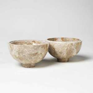 Plateaux décoratifs en marbre onyx italien naturel et marbre blanc de Carrare, design coquillages, nouveau bol à motif floral - Product Image 3