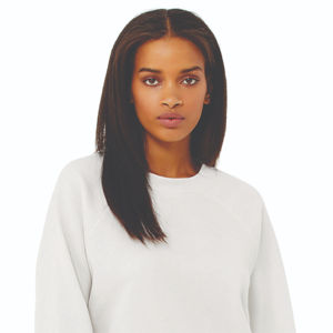 Sudadera corta de manga larga con cuello redondo para mujer, informal, de color liso, holgada, para entrenamiento, personalizable - Product Image 4