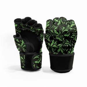 Dernier design, gants de sparring MMA à motif imprimé personnalisé, demi-doigts, pour entraînement, grappling, sac de frappe, avec support de poignet - Product Image 3