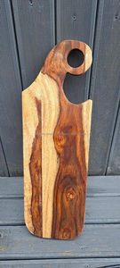 Tabla de cortar gruesa de madera de acacia natural rectangular grande de alta calidad al por mayor con asa para decoración de mesa y cocina - Product Image 4