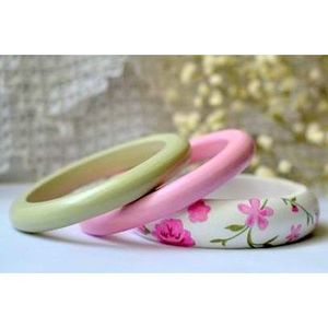 Rustic Artisan Ethnic <b>Indian</b> Wooden Bracelet Hand-Painted <b>Bangles</b> Model RR202520441 by RR ENTERPRISES - Product Image 5