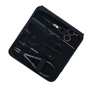 Hair Extension Tools Kit Microbeads Crimping Plier Barber Mini Scissor <b>Comb</b> <b>Parting</b> Finger Curved Needle Hook Case Accessories - Product Image 1