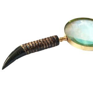 Loupe en laiton avec manche en os pour la lecture scientifique, l'inspection, la lecture de livres, la bijouterie, les cartes, les loisirs et l'étude – Loupe portative vintage - Product Image 1