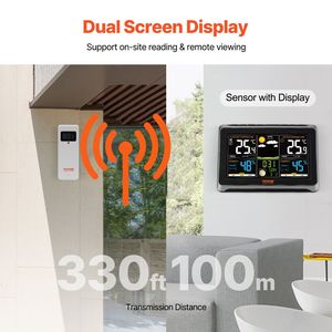 7.5 grande Display a colori Wireless digitale Home Weather Station per interni esterni Smart Home regolabile temperatura dell'orologio atomico - Product Image 6