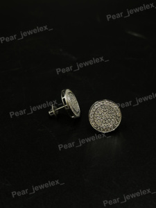 Round VVS Moissanite Silver <b>Stud</b> Earrings Custom Made Earring <b>For</b> <b>Men</b> And Women Moissanite Diamond Screw Back Earrings - Product Image 2