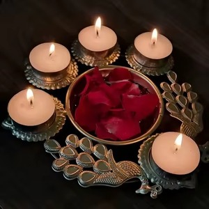 Glossy Finish Metal Urli Bowl Floating Diya Water Bowl Flower Urli for <b>Temple</b> Decoration - Product Image 2