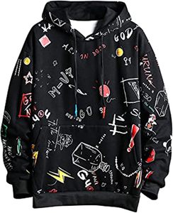 <b>Graffiti</b> Personality Style with Crocheted Weave Hooded Collar100% Cotton Lined Velour Men's ODM Hoodie Winter - Product Image 1