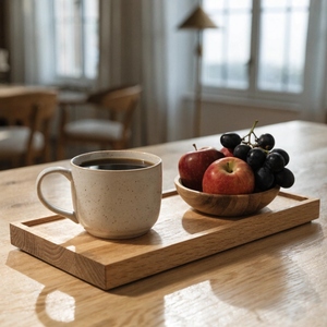 Traditional <b>Gold</b>-Plated Wooden <b>Serving</b> <b>Tray</b> for Kitchen Dining Coffee Service Interior Styling Ramadan & Wedding Occasions - Product Image 3