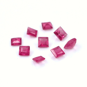 Rubis naturels de Bangkok, carrés calibrés de 3,5 mm, pierres précieuses de rubis naturelles facettées, prêtes à l'emploi pour la création de bijoux - Product Image 3