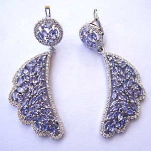 Gran oferta, de Ley 925 elegantes pendientes colgantes de plata, piedras preciosas semipreciosas de amatista, diseño de moda para bodas, regalos para mujeres - Product Image 4