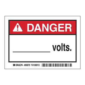 Étiquettes autocollantes imperméables Danger Volts pour zones électriques haute tension - Product Image 2