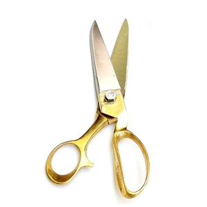 Ciseaux de coiffure et de couture professionnels sur mesure, pliables, à long manche, demi-or, multifonctionnels, finition satinée pour cheveux - Product Image 3