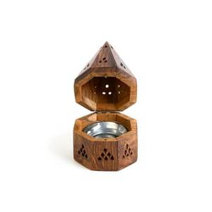 Premium Arabic Oud and Bakhoor <b>Burner</b> Hand-Made Sandalwood Incense <b>Burner</b> With Perforated Design Aromatic Use All-Season <b>Burner</b> - Product Image 1