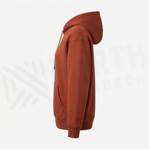 Sweat-shirt à capuche en molleton de coton premium, uni, oversize, hiver, unisexe, personnalisable avec logo, vêtements de mode, OEM - Product Image 3