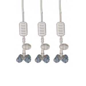 Divisor de 4 Vías Ajustable para Sistema de Riego por Goteo, Material PP de 16 mm, Color Blanco - Product Image 1