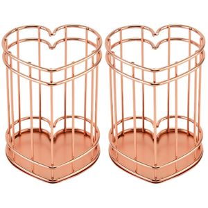 Best Selling Iron Round Metal <b>Wire</b> Mesh Pen Pot Pencil <b>Brush</b> Holder Desk Organizer Gold Highest Quality Pen Holder - Product Image 3