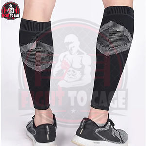 Manchon de compression pour mollets pour hommes et femmes, noir, en tissu tricoté respirant, design sans pieds pour le sport et le fitness - Product Image 5