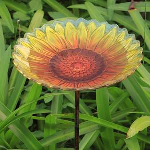 Ornement de jardin pour amoureux des oiseaux, bain d'oiseaux artistique, décoration de jardin pour la faune, décoration inspirée de la nature, centre de table extérieur pour oiseaux - Product Image 5