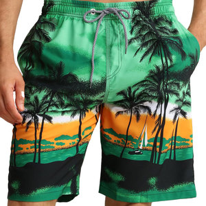 Shorts de bain unis pour hommes, séchage rapide, écologiques, respirants, anti-plis, taille mi-haute, avec cordon de serrage et poches, pour le surf - Product Image 2