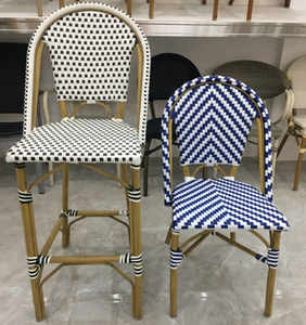 French Style Aluminum <strong>Ratan</strong> Bistro <strong>Chair</strong> for Cafe Restaurant Outdoor - Product Image 1