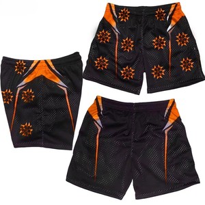 Pantalones Cortos Deportivos para Hombre, Negros con Estampado Geométrico Rosa, de Secado Rápido, Cintura Elástica, Largo Medio, Impresión por Sublimación - Product Image 6