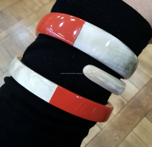 Elegante brazalete de cuerno de búfalo hecho a mano, pulseras de puño Premium para mujer - Product Image 2