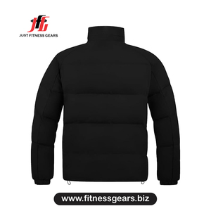 Puffer <b>Jacket</b> Windproof Winter Casual <b>Zipper</b> Closure Thick Polyester Wadding Coat - Product Image 2
