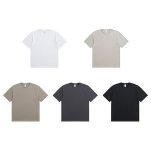 เสื้อยืดคอกลมแขนสั้นผู้ชาย ผ้าฝ้าย 100% หนา 250 กรัม สไตล์ลำลอง สตรีทแวร์ สำหรับใส่ทุกวัน สีพื้น เรียบง่าย - Product Image 1