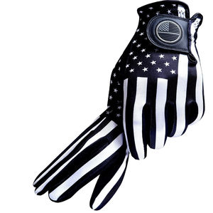 Guantes de golf con diseño de bandera, guantes deportivos de cuero antideslizantes y transpirables, correa de muñeca ajustable para uso en exteriores - Product Image 1