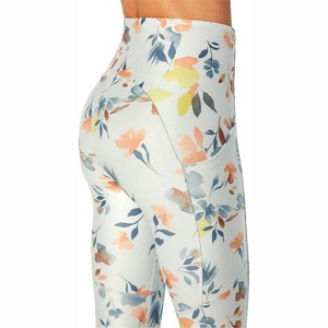 High Waist Floral Print Calf-Length Yoga <b>Leggings</b> <b>Seamless</b> Elastic Waist Spandex Polyester Women's Activewear Pants - Product Image 3