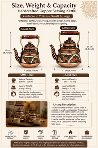 Handcrafted Copper <b>Tea</b> Coffee Kettle <b>Set</b> Antique Finish Decorative Serving <b>Pot</b> for Kitchen Home Decor Wholesale Bulk Supplier - Product Image 5