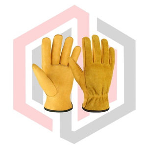 Guantes de Conducción de Cuero Vacuno Personalizados, Guantes de Trabajo para Exteriores Antideslizantes, Resistentes a Desgarros, Transpirables, Sin Silicona, Anti-Cortes - Product Image 1