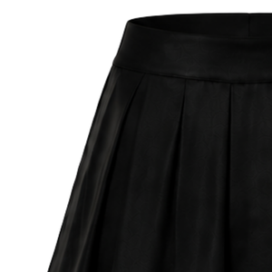 Jupe plissée noire de cheerleading avec bordure rayée jaune et blanche, uniforme de performance athlétique pour femmes et filles, tenue d'équipe - Product Image 4