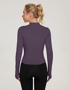 Women's for Full Sleeve <b>Zipper</b> Sportswear Stand Collar Breathable Spandex Polyester Solid Color Skinny Fit All Leisure - Product Image 4