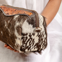 Nouvelle trousse de toilette de luxe en cuir de vachette véritable, artisanale, style western, vintage, durable, avec fermeture éclair, écologique et personnalisable
