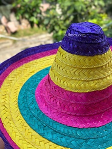Sombrero Mexicano de Paja Ecológica Multicolor con Ala Ancha para Disfraces, Ideal para Adultos en Fiestas Casuales, Directo de Vietnam - Product Image 5