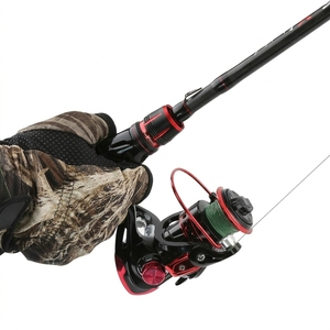 Gants de pêche intelligents mi-doigts personnalisés, respirants, légers, imprimé camouflage, unisexe, toutes saisons, fermeture auto-agrippante, polyester - Product Image 2