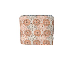 Tela de Algodón Blanco Bordado de Primera Calidad con Patrón Floral Buti en Tonos Melocotón y Marrón, Material Suave y Transpirable para Vestidos - Product Image 5