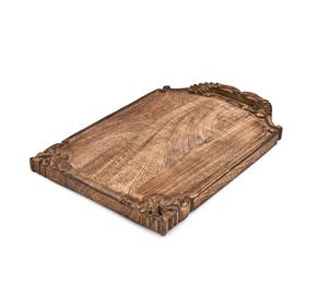 Tabla de Cortar Clásica de Madera de Roble Tallada a Mano con Borde Decorativo, Superficie Gruesa y Duradera, Apta para Alimentos, Plato para Servir en la Cocina - Product Image 4